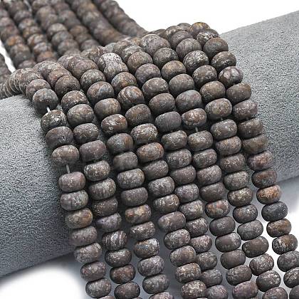 Natural Red Snowflake Obsidian Beads Strands G-P575-A23-8x5mm-1