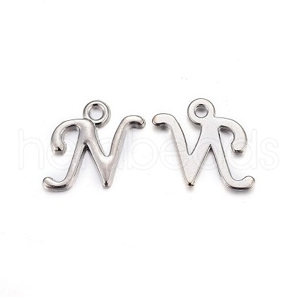 Platinum Plated Alloy Letter Pendants X-PALLOY-J718-01P-N-1