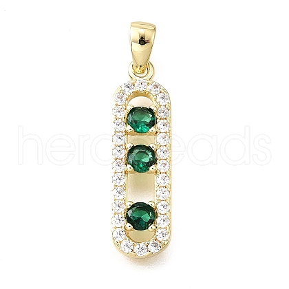 Brass Micro Pave Cubic Zirconia Pendants KK-V011-30G-A-1