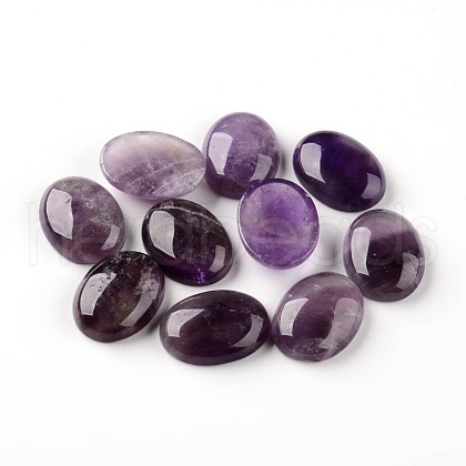 Oval Amethyst Cabochons G-I171-15x20mm-06-1