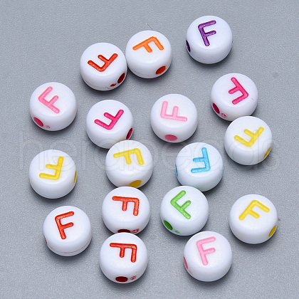 Craft Acrylic Horizontal Hole Letter Beads SACR-S201-11F-1