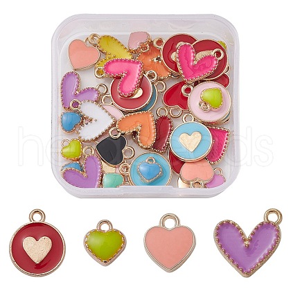 40Pcs 4 Style Alloy Enamel Charms ENAM-YW0003-07-1