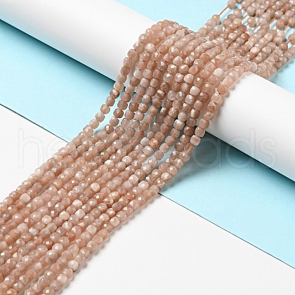 Natural Peach Moonstone Beads Strands G-D470-09-1