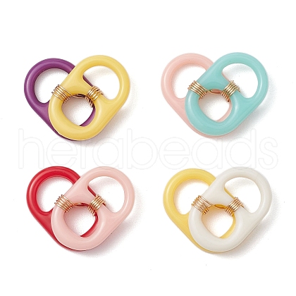Acrylic Links Connectors with Eco-Friendly Copper Wire Pendants PALLOY-TA00242-1