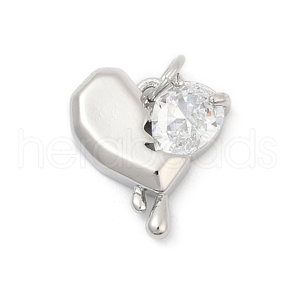 Brass Pave Cubic Zirconia Pendants KK-U062-35P-1