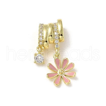 Brass Micro Pave Cubic Zirconia Pendants KK-D383-04G-02-1