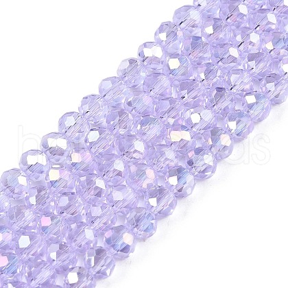 Electroplate Glass Beads Strands X-EGLA-A044-T4mm-B17-1