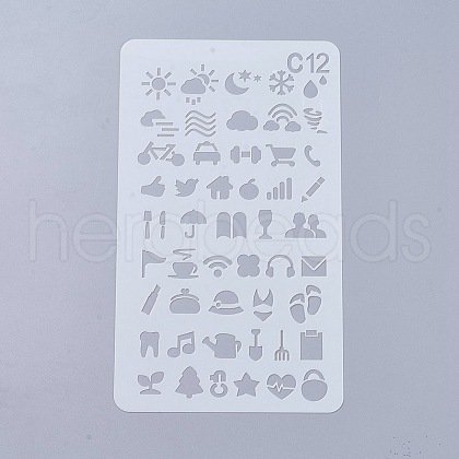 Plastic Reusable Drawing Painting Stencils Templates DIY-WH0047-12-1