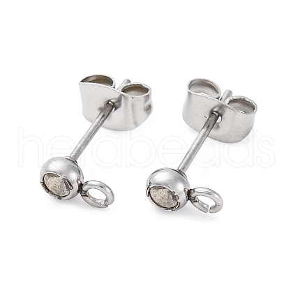 304 Stainless Steel Stud Earring Findings STAS-V003-10P-01-1