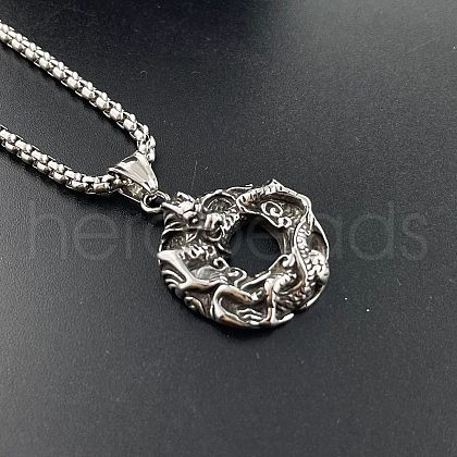 Dragon Stainless Steel Pendant Necklace Punk Hip-hop Street Jewelry BY8031-1