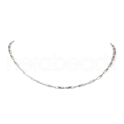 Non-Tarnish 304 Stainless Steel Rectangle link Chain Necklaces NJEW-JN04746-01-1