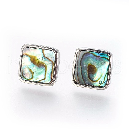 Brass Stud Earrings EJEW-E252-06C-1