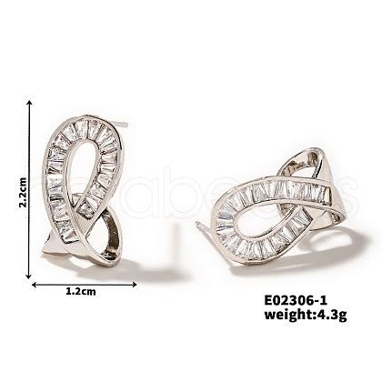 Elegant Geometric Stud Earrings with Shiny Diamonds for Women EU1323-1-1