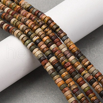 Natural Picasso Jasper/Polychrome Jasper Beads Strands G-L624-I15-2x4mm-1