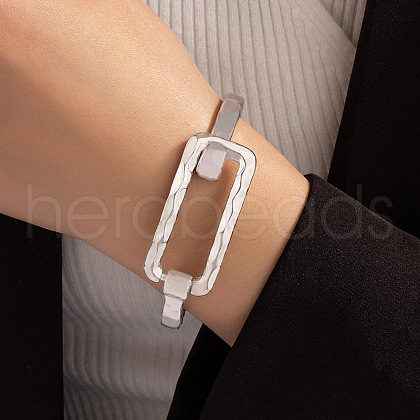 Rectangle Alloy Cuff Bangles for Women WG73EA3-04-1