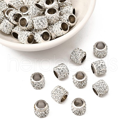 Rondelle Brass Rhinestone Beads CPDL-I003-01-1