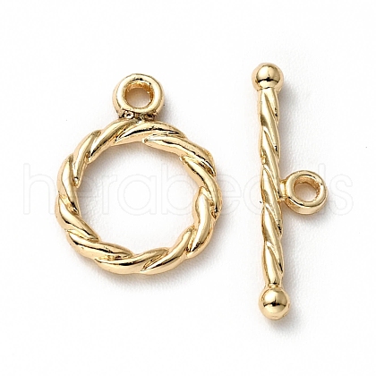 Rack Plating Brass Toggle Clasps KK-E034-13LG-1