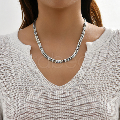 Elegant Stainless Steel Wheat Chain Necklaces for Daily Layering and Vacation Style NT2171-2-1