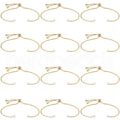 SOFPLATE 12Pcs Rack Plating Adjustable Brass Slider Bracelet Making KK-SP0001-80G-1