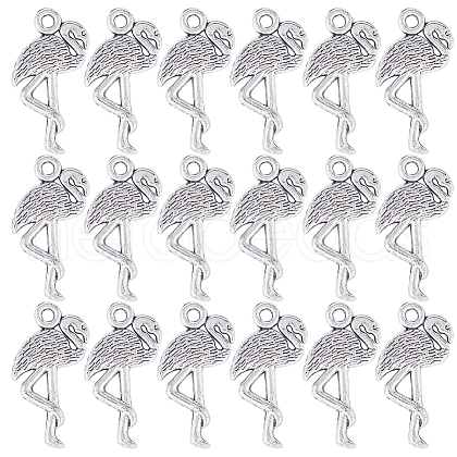 SUNNYCLUE 100Pcs Tibetan Style Alloy Flamingo Shape Pendants FIND-SC0006-35-1