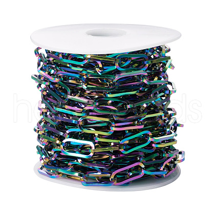 PVD Vacuum Plating 304 Stainless Steel Paperclip Chains CHS-TA0001-10-1