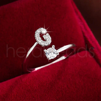 Brass & Cubic Zirconia Cuff Rings WG53F6D-07-1