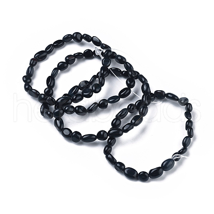 Natural Blue Tiger Eye(Dyed & Heated) Bead Stretch Bracelets BJEW-K213-25-1