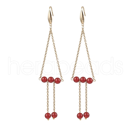 Natural Carnelian Dangle Earring EJEW-JE05968-1