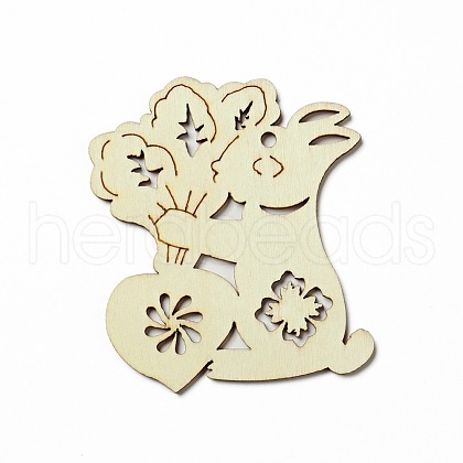 Easter Unfinished Natural Wood Big Pendant Ornaments WOOD-G010-01A-1