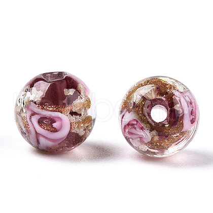 Luminous Handmade Gold Sand Lampwork Beads LAMP-T021-03B-1