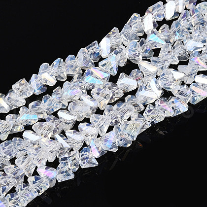 Electroplate Imitation Jade Glass Beads Strands GLAA-N023-4mm-01-1