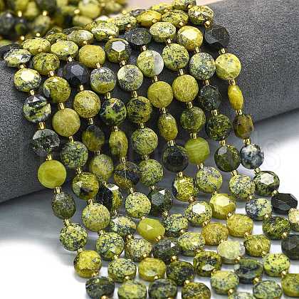 Natural Yellow Turquoise(Jasper) Beads Strands G-C116-A139-01-1