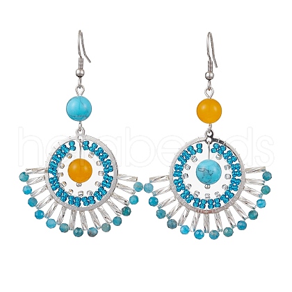 Natural Malaysia Jade & Apatite EJEW-MZ00240-1