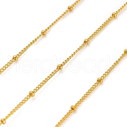 304 Stainless Steel Rondelle Beaded Satellite Chains CHS-G040-03G-1