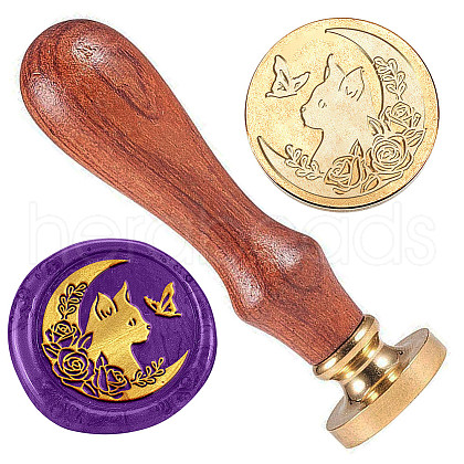 Golden Plated Brass Sealing Wax Stamp Head AJEW-WH0208-920-1