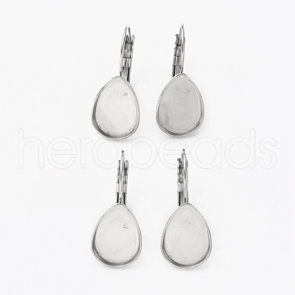 Tarnish Resistant 304 Stainless Steel Leverback Earring Findings X-STAS-L253-007A-P-1