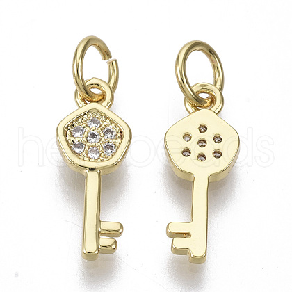 Brass Micro Pave Cubic Zirconia Charms ZIRC-S067-025-NF-1