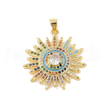 Brass Micro Pave Cubic Zirconia Pendants KK-E111-37G-02-1