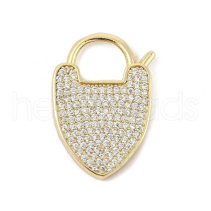 Brass Micro Pave Cubic Zirconia Pendants KK-P299-13G-1