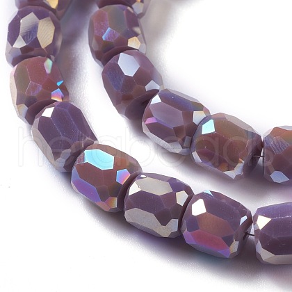 Electroplate Opaque Glass Beads GLAA-F108-10B-05-1