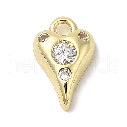Brass Micro Pave Cubic Zirconia Pendants KK-K371-21G-1