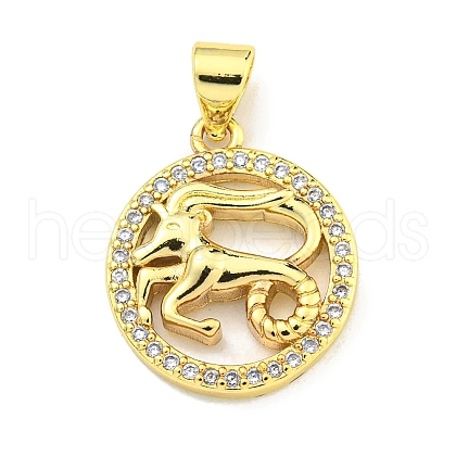 Brass Micro Pave Cubic Zirconia Pendants KK-K354-03G-03-1