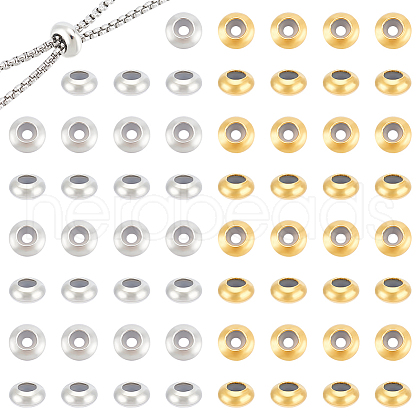 Unicraftale 100Pcs 2 Colors Brass Spacer Beads FIND-UN0015-57-1