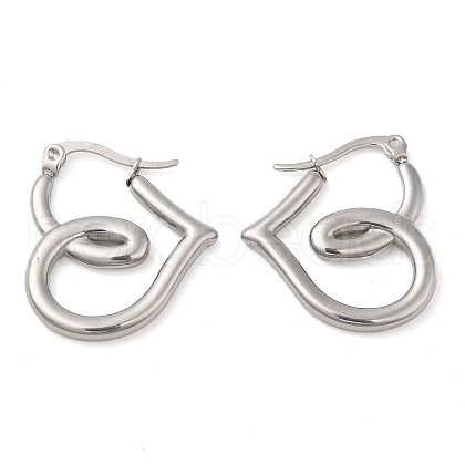 Non-Tarnish 304 Stainless Steel Wire Wrap Hoop Earrings for Women EJEW-M224-04P-1