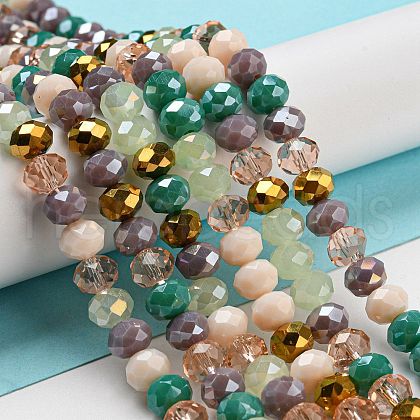 Glass Beads Strands EGLA-A034-M8mm-17-1