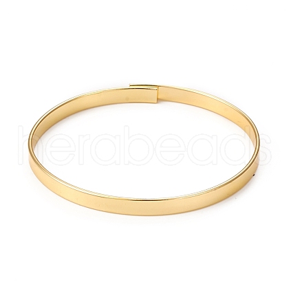 Classic Rack Plating Brass Bangles for Women Men BJEW-E071-06G-1