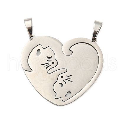 Non-Tarnish 304 Stainless Steel Split Pendants STAS-B048-01P-1