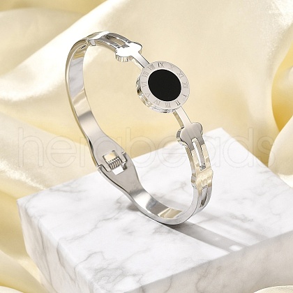 304 Stainless Steel Hinged Bangles for Women BJEW-F474-38P-1
