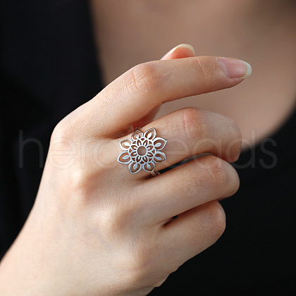 Bohemian Style 304 Stainless Steel Finger Rings for Women FS-WGCEB2E-01-1