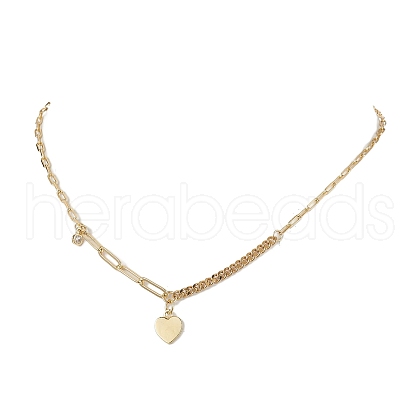 Brass Paperclip Chain Necklaces NJEW-JN04929-1